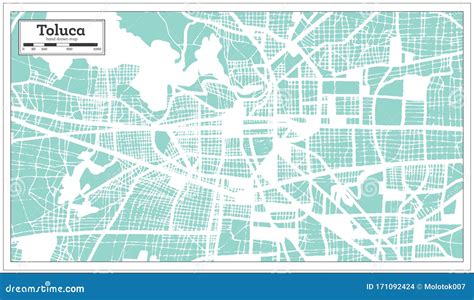 Toluca Mexico City Map In Retro Style. Outline Map Vector Illustration ...