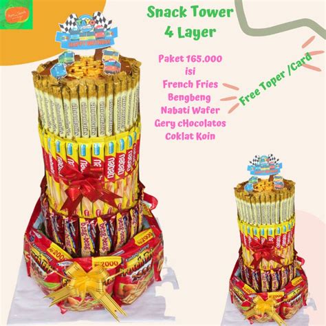 Jual Snack Buket Tower Tower Snacksnack Tower Murahsnack Ulang Tahun