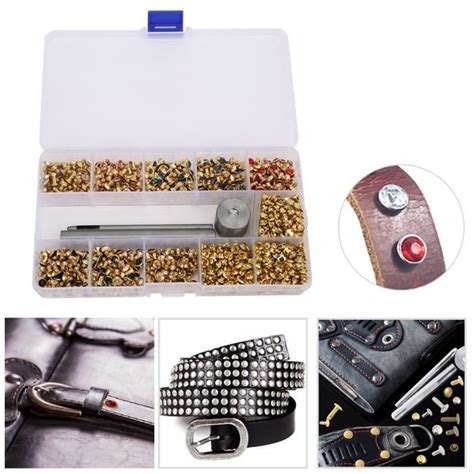 LEX Rivet punk 400 pièces 8 couleurs strass Punk Rivets clous