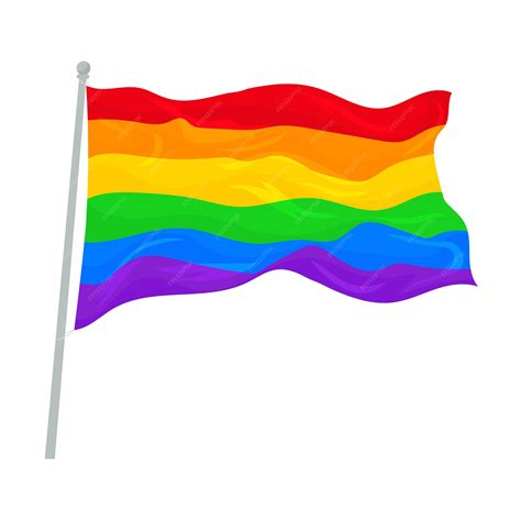 Premium Vector Waving Rainbow Lgbt Flag