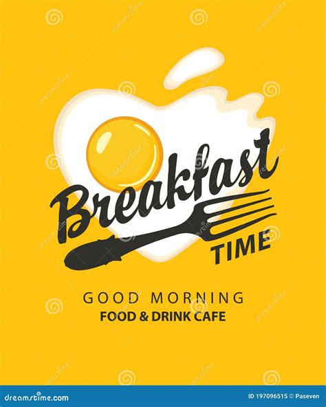 Breakfast Banner Design Morning Food And Hot Drinks Menu Vector