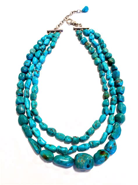 Multi Strand Turquoise Necklace Nugget Beaded Navajo Etsy Turquoise