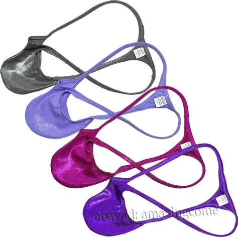 HERREN GLANZ MICRO Bikini Tanga Unterwäsche Schnur T Back Kontur Etui Unterhose EUR