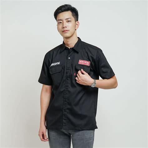 Jual Kemeja Pria Workshirt Lengan Pendek Garage Work Shopee Indonesia