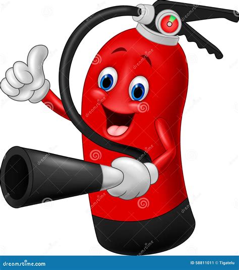 Cartoon Character Of Fire Extinguisher Giving Thumb Up Stock Vector