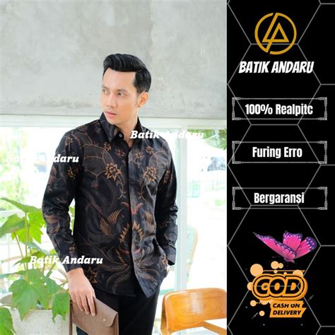 Jual Kemeja Batik Pria Slim Fit Lengan Panjang Modern Heem Premium