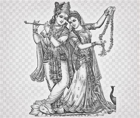 Easy Radha Krishna Pencil Sketch