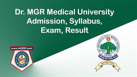 dr mgr medical university  courses fees admission cutoff