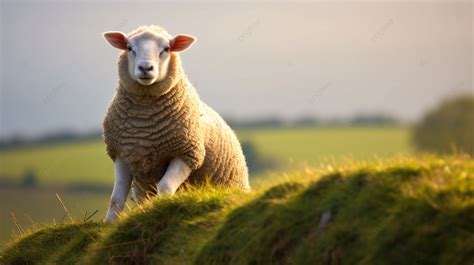 Sheep Sitting On The Mountain Photo Background And Picture For Free