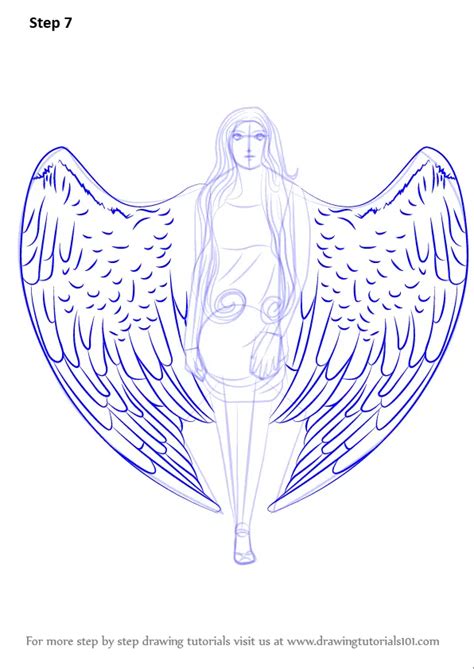 Learn How to Draw an Angel with Wings (Angels) Step by Step : Drawing ...