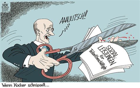 Oliver Schopf Politische Karikatur Arbeitsminister Martin Kocher Will