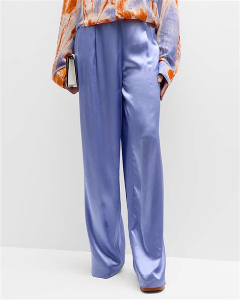 Essentiel Antwerp Dotto Wide Leg Satin Pants Neiman Marcus