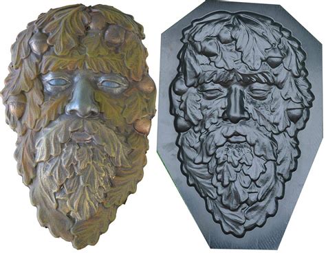 Buy SvitMolds Mold Green man face plaque Old Man Tree wood spirit faces ...