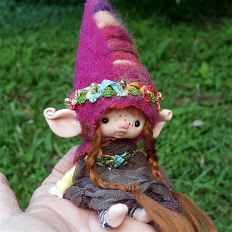 Tiny Forest Fae💜💛💚 Baby Cocoon Woodland Fairy Handdyed Fairy Dolls