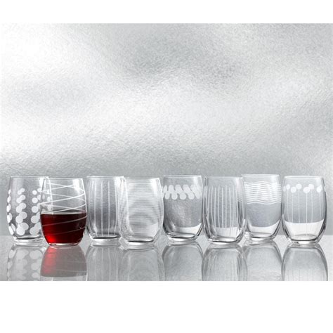 Cheers Set Of 8 Stemless Wine Glasses Mikasa