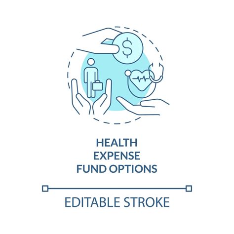 Health expense fund options turquoise concept icon. Company