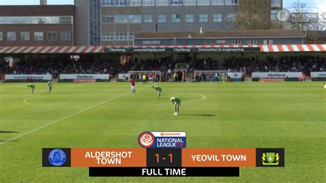 Match Report Aldershot 1 Yeovil Town 1 Gloverscast