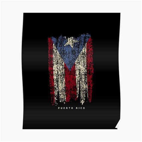 Vintage Puerto Rico Flag Retro Puerto Rican Flag Pullover Poster For