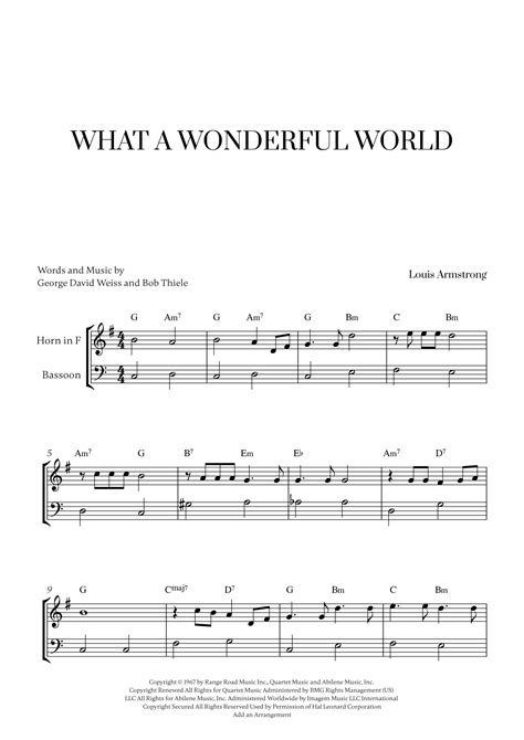 What A Wonderful World Arr Cadenza Editions Sheet Music Louis