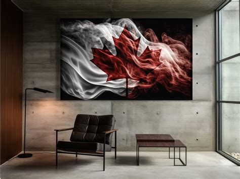 Canada Flag Art Print, National Flag of Canada, Abstract Smoky Wave of ...