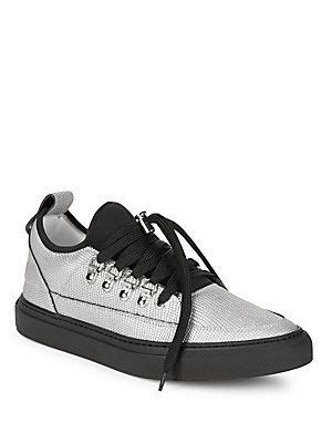 Alessandro Dell Acqua Lace Up Pointed Metallic Sneakers In Silver