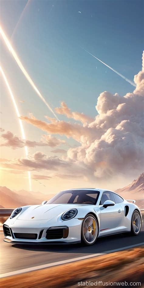 White Porsche 911 iPhone Wallpaper | Stable Diffusion Online