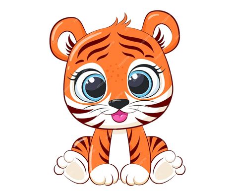 Lindo Tigre De Dibujos Animados Vector P Premium Vector Freepik