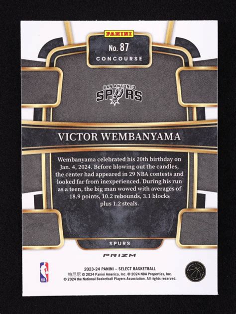 Victor Wembanyama 2023 24 Select Prizms Blue Cracked Ice 87 RC