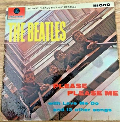 THE BEATLES PLEASE PLEASE ME 1st PRESS BLACK GOLD UK VINYL LP PMC 1202