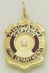 Chicago Fire Department Badge Captain 14K - Chicago Fire and Cop Shop