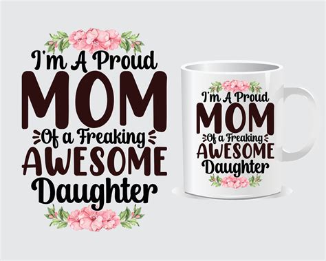 I Am A Proud Mom Mothers Day Mug Design Vector Design Vector 14523832