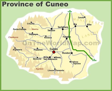 Province of Cuneo map - Ontheworldmap.com