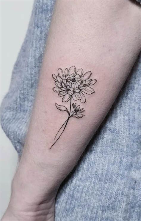 Chrysanthemum November Birth Flower Tattoo By Steffisfarbklecks