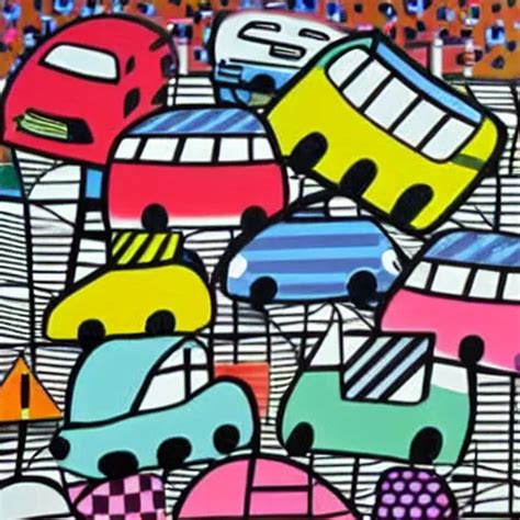 Cars In The City Painting By Romero Britto Stable Diffusion OpenArt