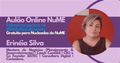 AULÃO NuME Primeiros Passos WhatsApp Business online Sympla