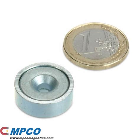 Neodymium Pot Countersunk Magnet Ø20 mm - Magnets - MPCO Magnetics