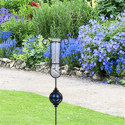 Outdoor Rain Gauge Metal Rainwater Harvesting Tool With Sightseeing