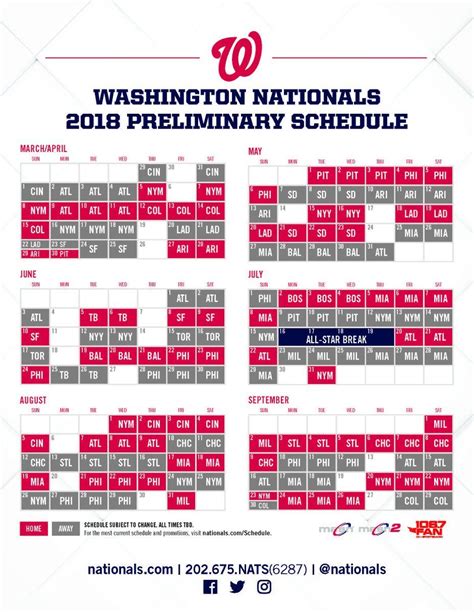 Nationals release 2018 schedule | WTOP