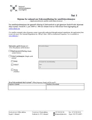 Fillable Online Nkom Skjema For S Knad Om Frekvenstillating For