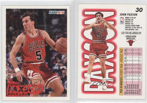 1993-94 Fleer #30 John Paxson Chicago Bulls Basketball Card | eBay