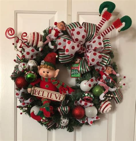 Elf Wreath Christmas Elf Wreath Whimsical Elf Door Wreath - Etsy ...