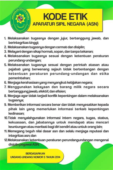 Kode Etik ASN PENGADILAN NEGERI BREBES KELAS I B