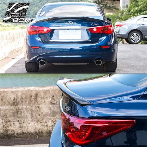 Spoilers V Style Aerobon Real Carbon Fiber Trunk Spoiler For 2014 2019