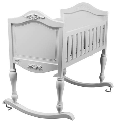 Orbelle Gaga Modern New Zealand Pine Solid Wood Rocking Cradle In White