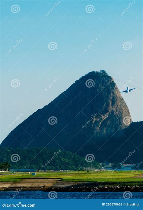 Commercial Plane Taking Off From Santos Dumont National Airport With