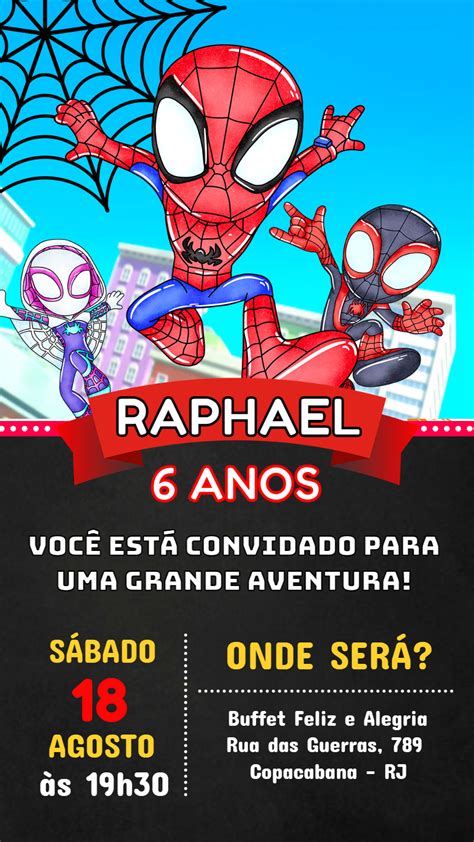 Fazer Convite Online Convite Digital Spidey E Seus Amigos