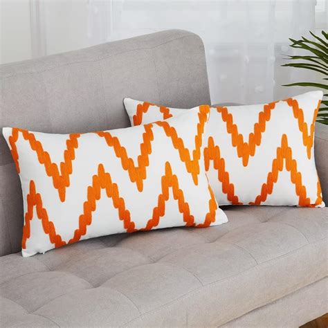 Amazon GlowSol Modern Decorative Pillow Covers Chic Embroidered