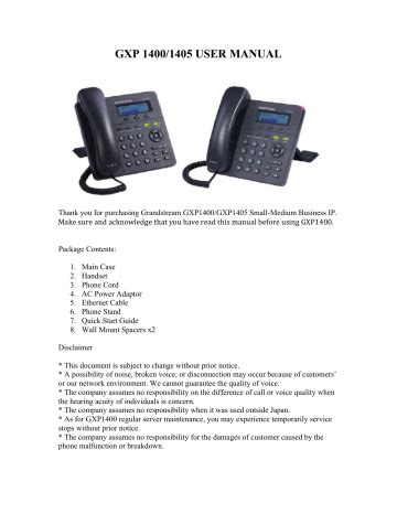 Grandstream Networks Gxp Gxp User Manual Manualzz