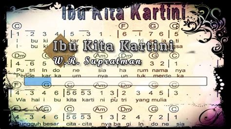 [karaoke] ♬ W R Supratman Ibu Kita Kartini ♬ Lirik Lagu [piano