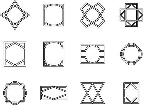 Abstract Outline Shapes Set Vector, Abstract, Outline, Shape PNG and ...